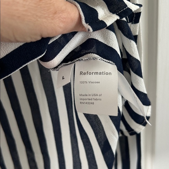 Reformation Navy and White Striped Top - Picture 3 of 4